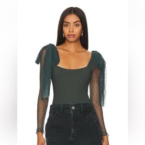 free people mesh sleeve bodysuit